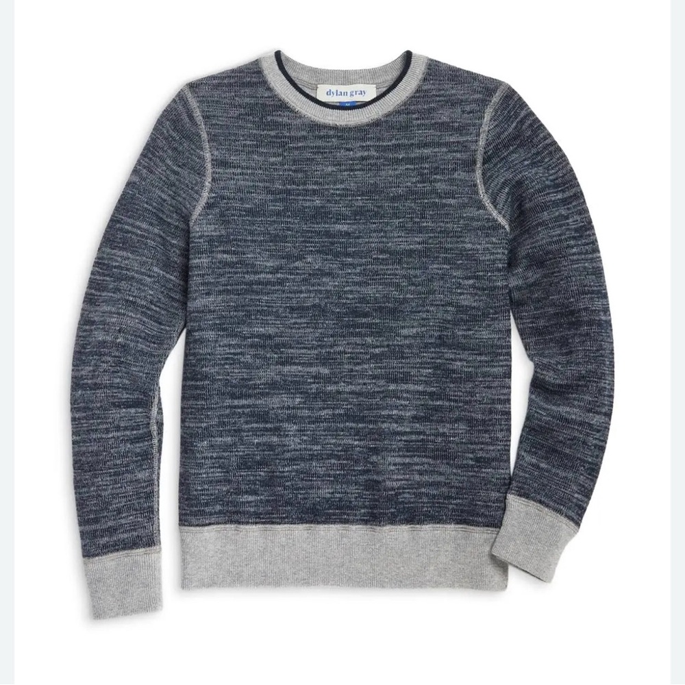 Dylan Gray Warm Wool Mix Pullover Sweater Heather Navy Gray Big Kid Size Med.NWT